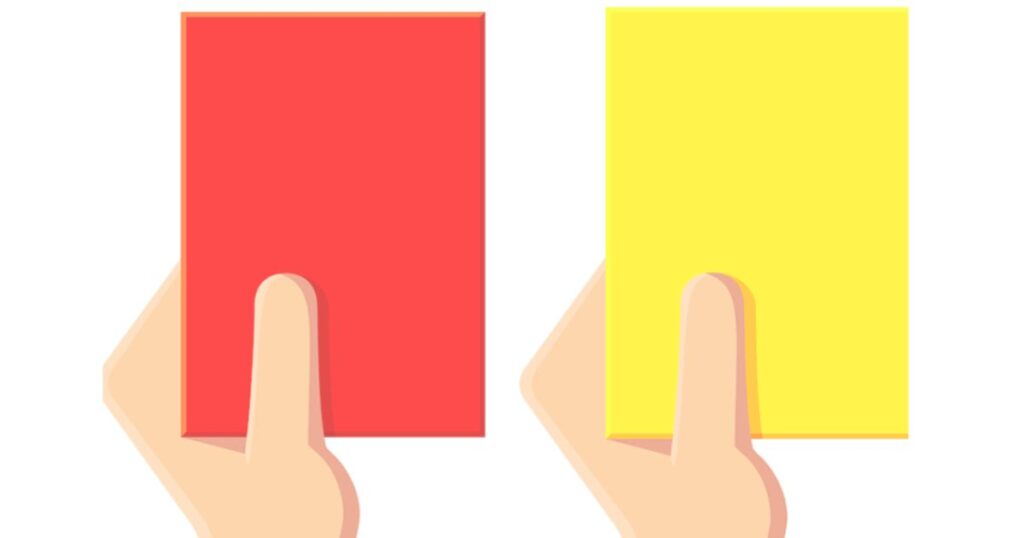Football yellow and red cards