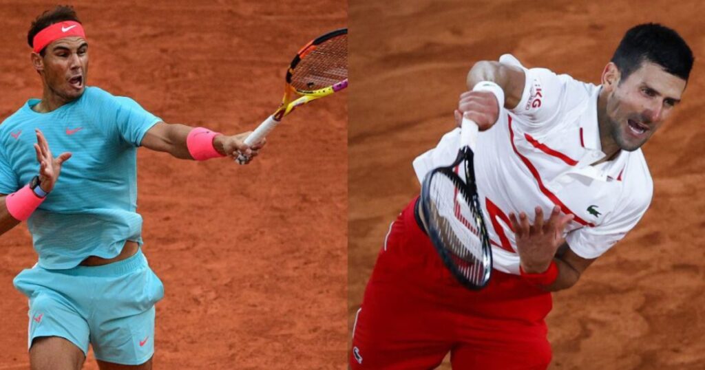 Rafael Nadal and Novak Djokovic in French open